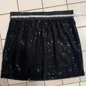 Sugar Lips Sparkly Black Sequin Mini Skirt - Large